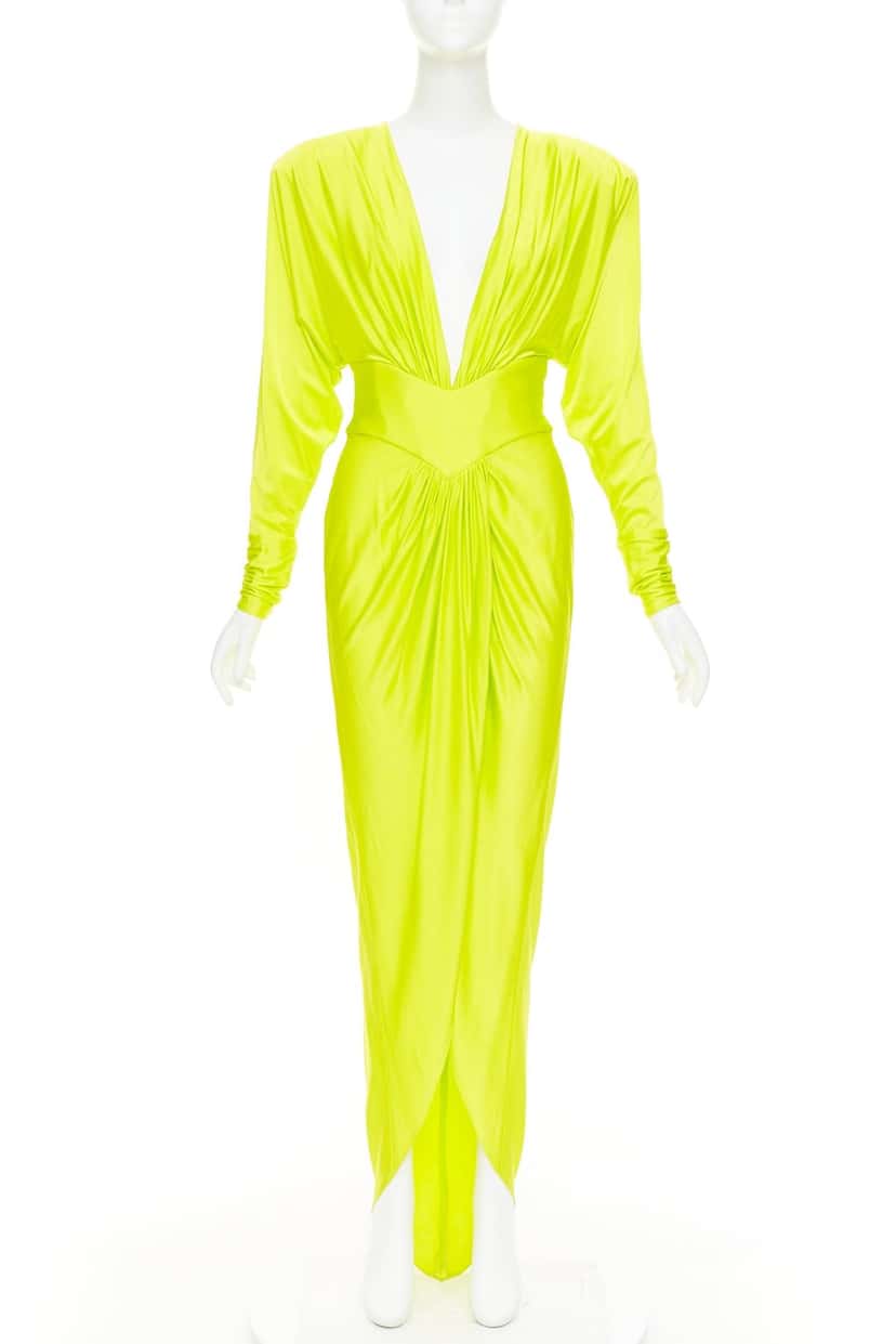 Alexandre Vauthier Dress Yellow Viscose Fair condition - Front View