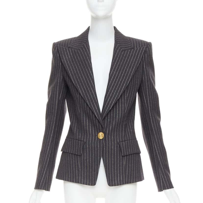 Alexandre Vauthier Jacket Grey Wool Very good condition - Front View