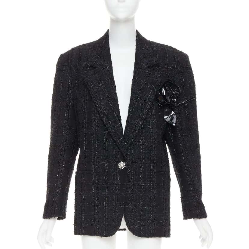 Alexandre Vauthier Jacket Black Tweed Very good condition - Front View