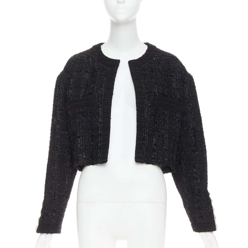 Alexandre Vauthier Jacket Black Tweed Very good condition - Front View