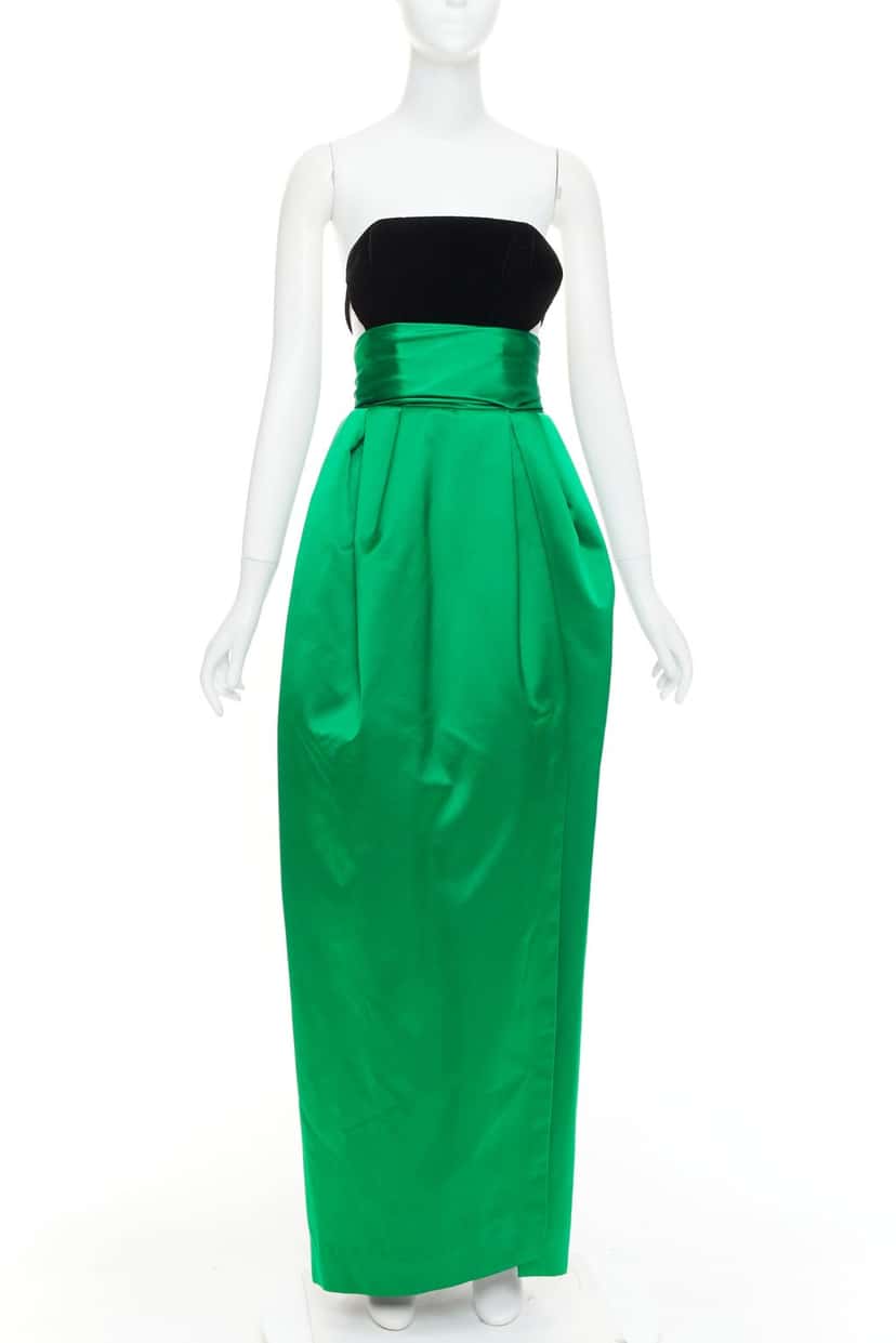 Alexandre Vauthier Dress Green Silk Very good condition - Front View