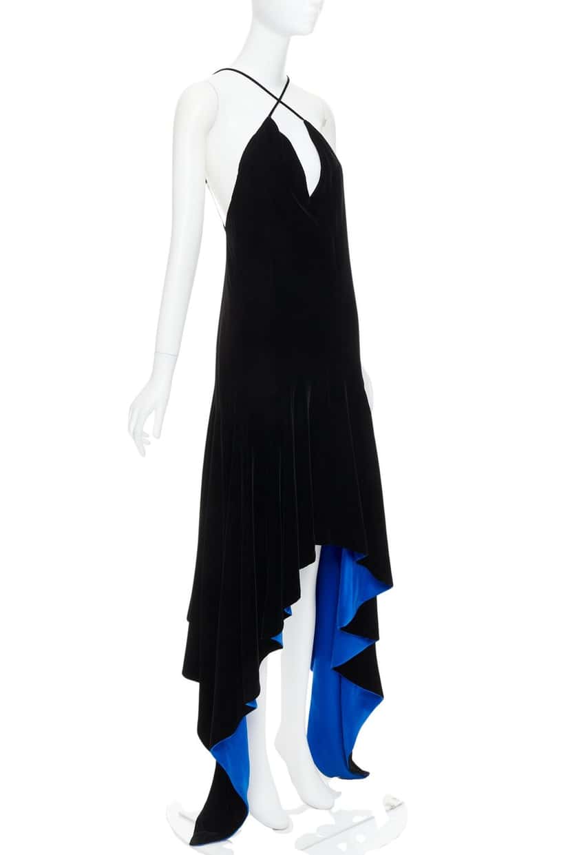 Alexandre Vauthier Dress Black Velvet Very good condition - Front View