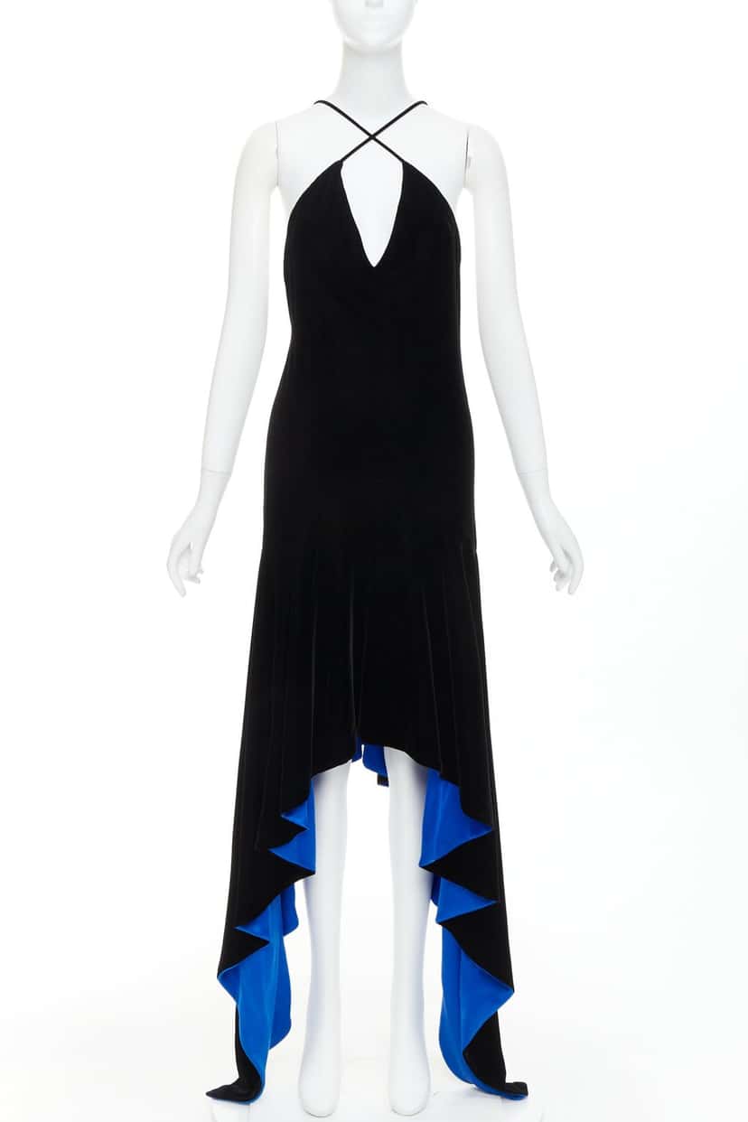 Alexandre Vauthier Dress Black Velvet Very good condition - Back View