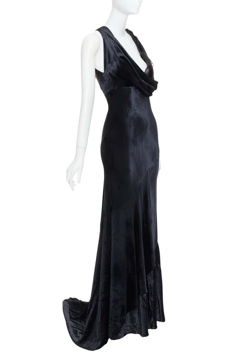 Alexandre Vauthier Dress Black Velvet Fair condition - Front View