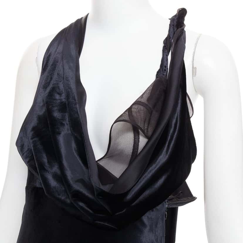 Alexandre Vauthier Dress Black Velvet Fair condition - Back View