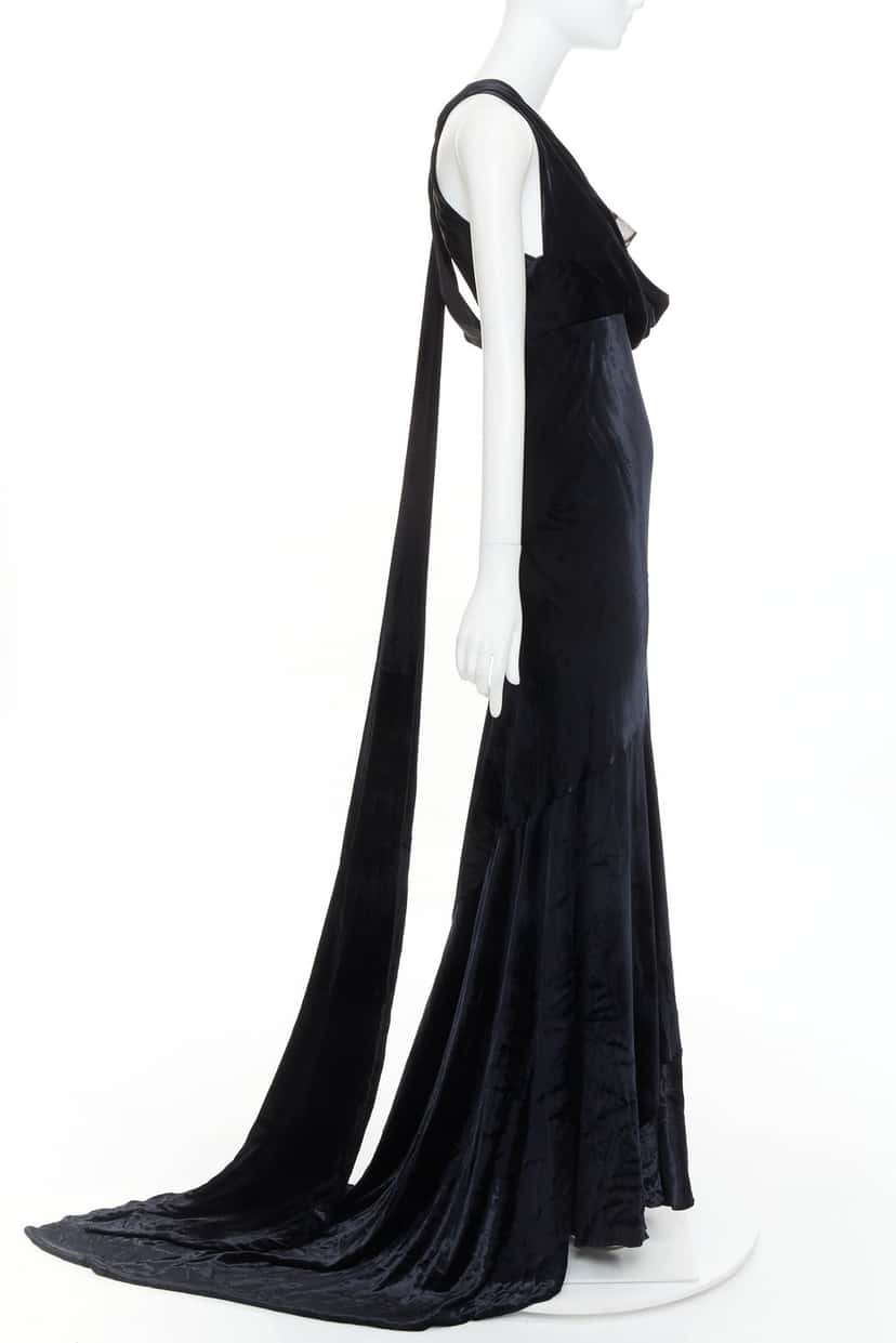 Alexandre Vauthier Dress Black Velvet Fair condition - Model View