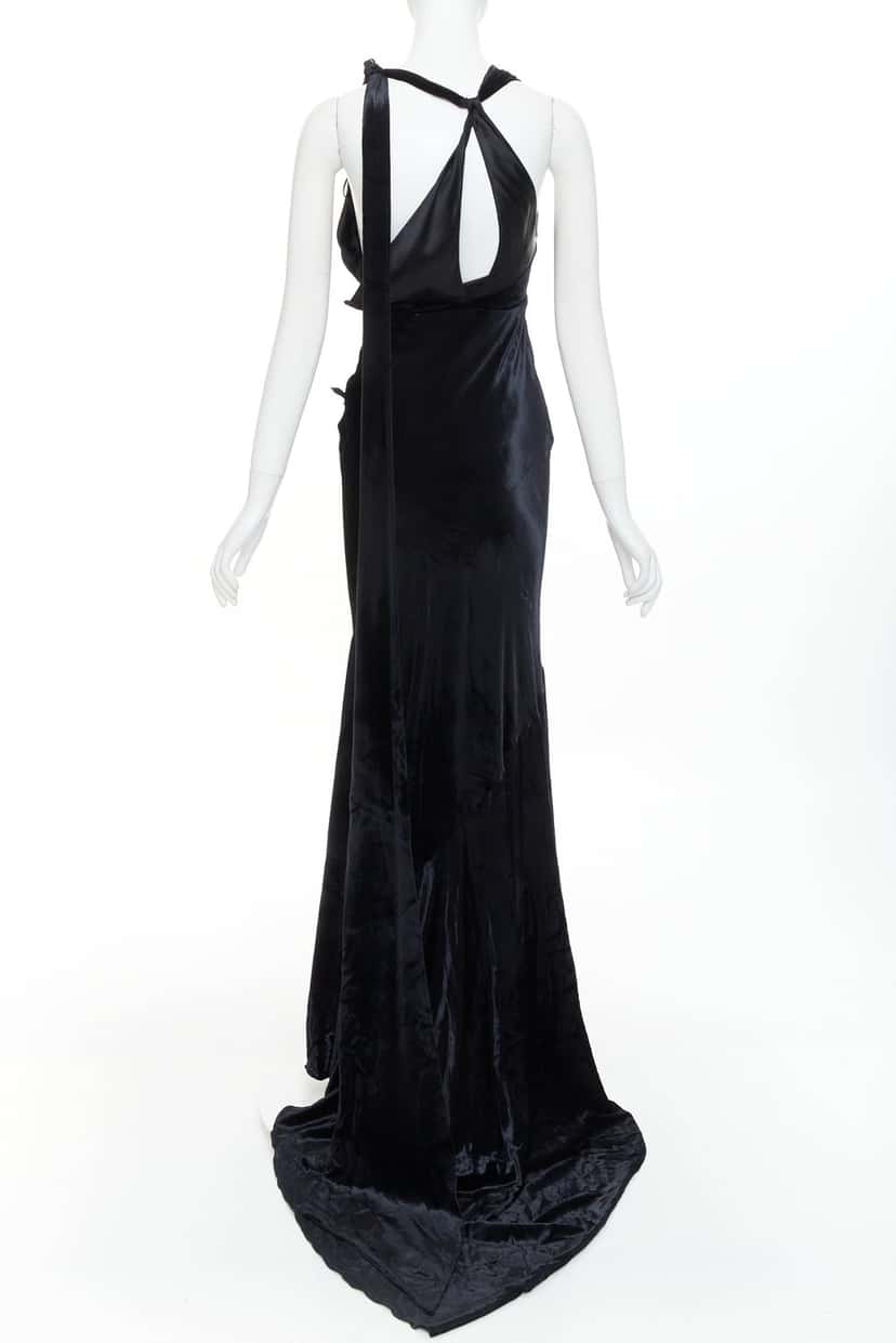 Alexandre Vauthier Dress Black Velvet Fair condition - Box View