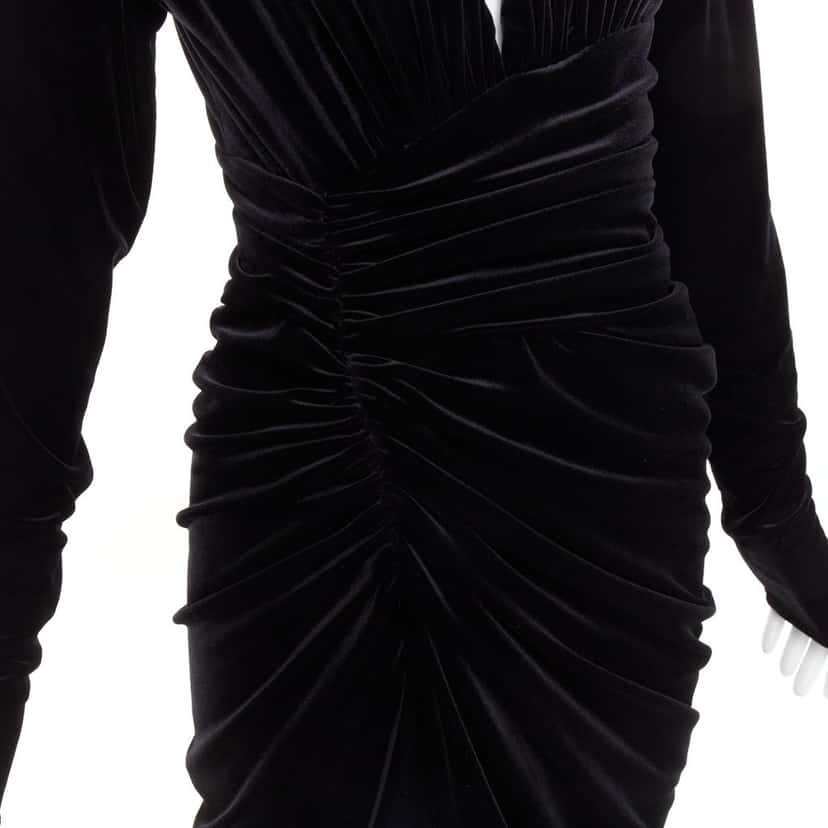 Alexandre Vauthier Dress Black Velvet Very good condition - Back View