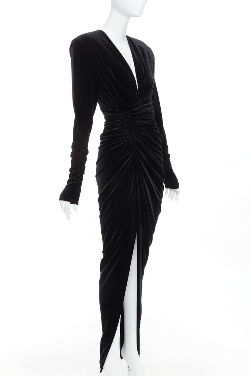 Alexandre Vauthier Dress Black Velvet Very good condition - Inside View