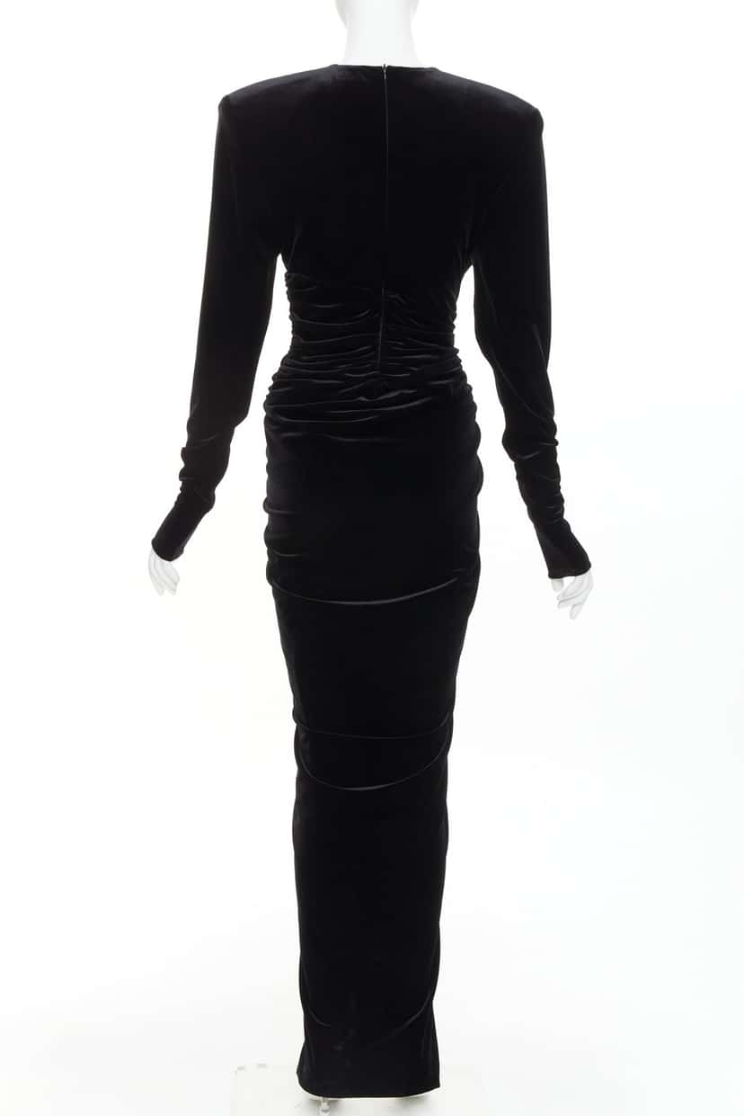 Alexandre Vauthier Dress Black Velvet Very good condition - Box View