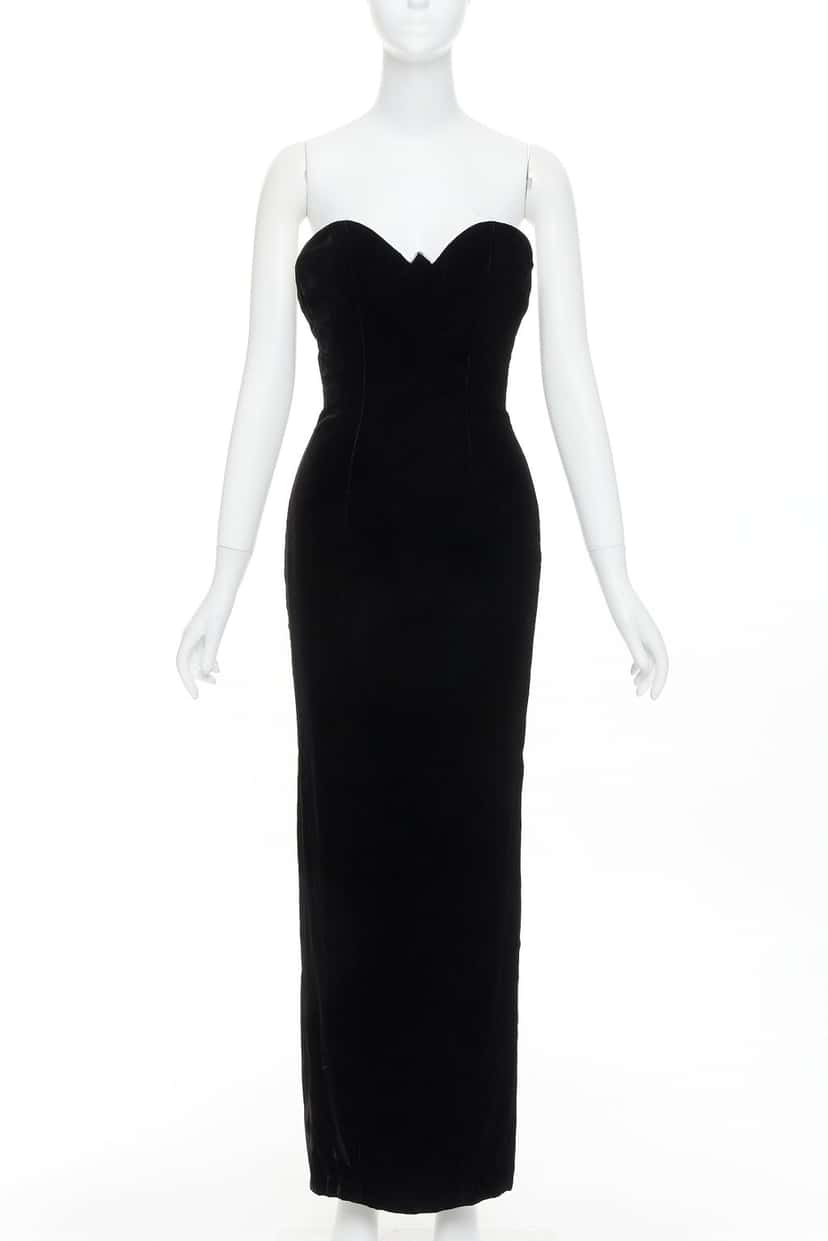 Alexandre Vauthier Dress Black Velvet Very good condition - Front View