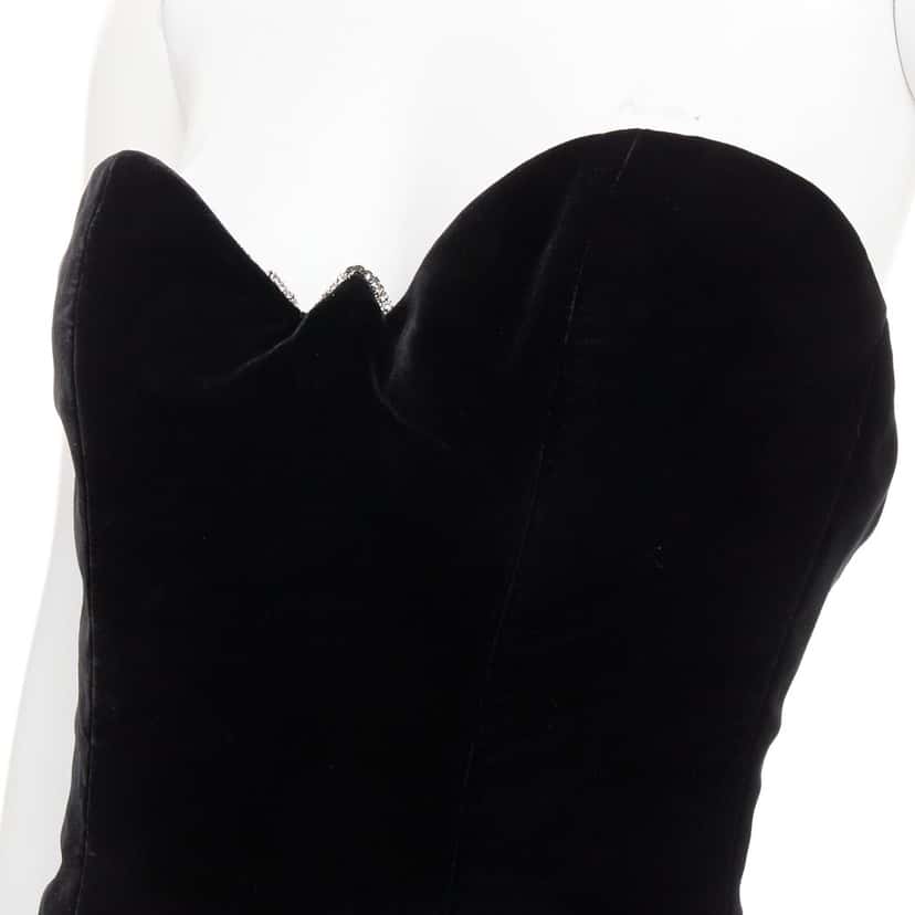 Alexandre Vauthier Dress Black Velvet Very good condition - Back View
