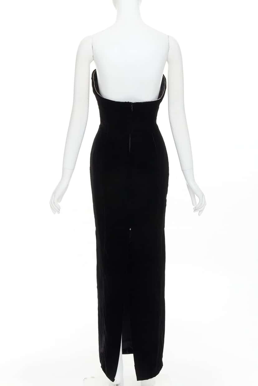 Alexandre Vauthier Dress Black Velvet Very good condition - Box View