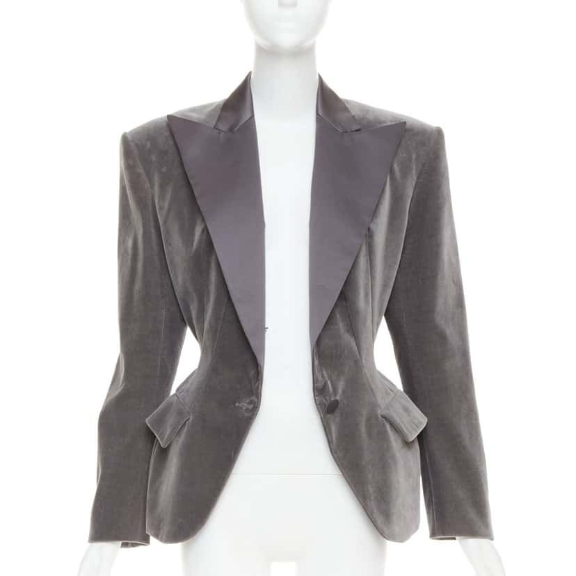 Alexandre Vauthier Jacket Grey Velvet Very good condition - Inside View