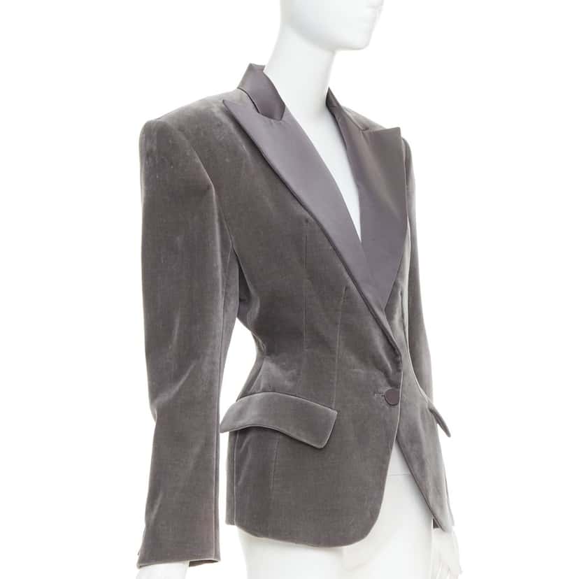 Alexandre Vauthier Jacket Grey Velvet Very good condition - Model View