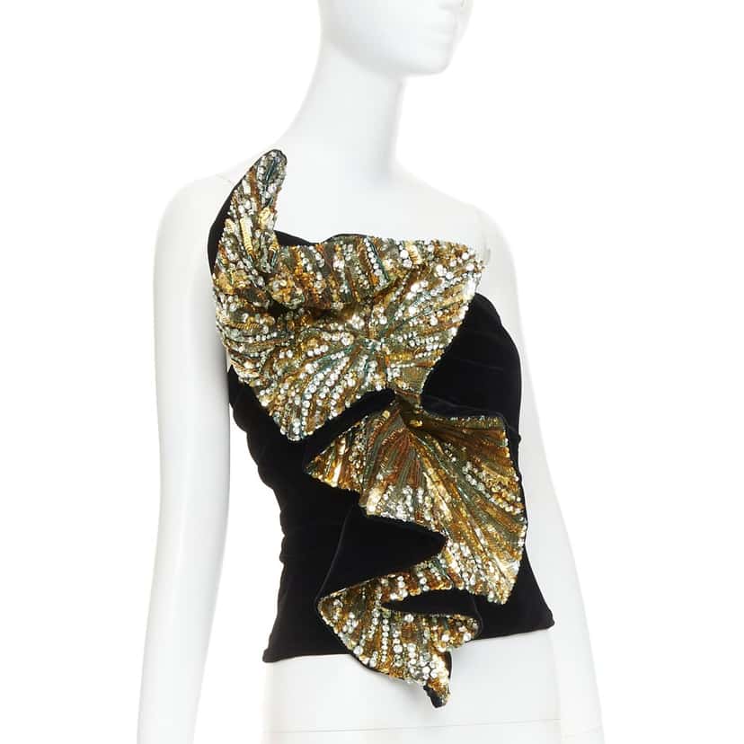 Alexandre Vauthier Black Velvet Top Black Velvet Very good condition - Inside View