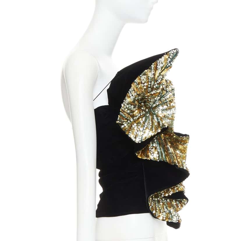 Alexandre Vauthier Black Velvet Top Black Velvet Very good condition - Model View