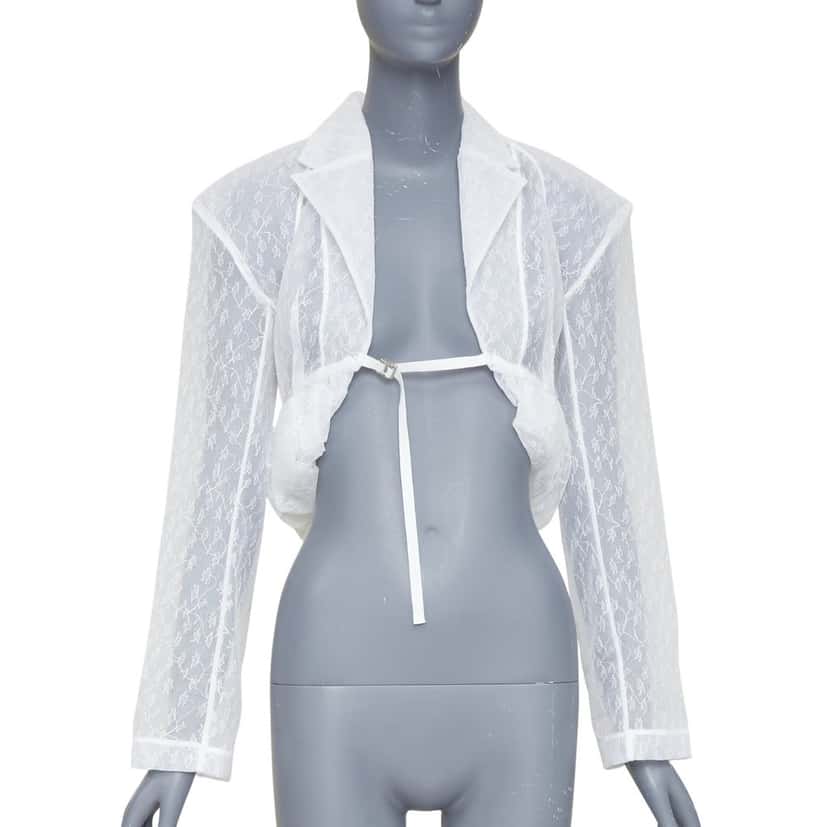Jacquemus La Veste Dentelle White Polyamide Very good condition - Front View