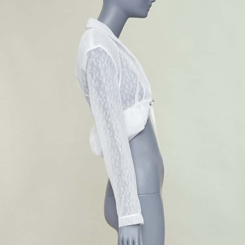 Jacquemus La Veste Dentelle White Polyamide Very good condition - Model View