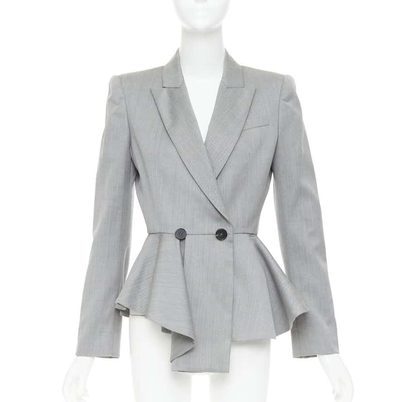 Alexander McQueen Jacket Grey Wool Very good condition - Front View