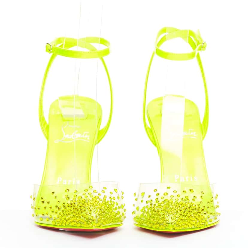 Christian Louboutin Spikaqueen 100 Yellow Plastic Very good condition - Inside View