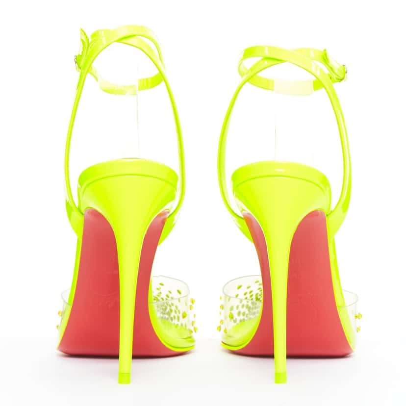 Christian Louboutin Spikaqueen 100 Yellow Plastic Very good condition - Box View