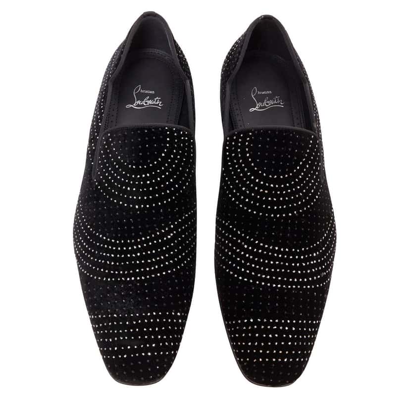 Christian Louboutin Dandy Chick Orlato Flat Velvet River Black Velvet Never worn - Front View