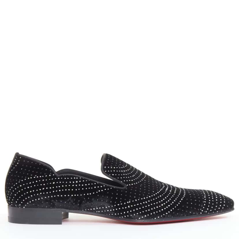 Christian Louboutin Dandy Chick Orlato Flat Velvet River Black Velvet Never worn - Back View