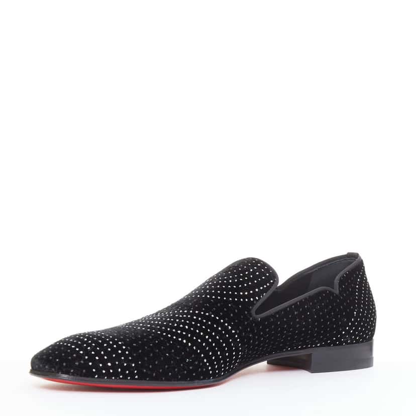 Christian Louboutin Dandy Chick Orlato Flat Velvet River Black Velvet Never worn - Model View