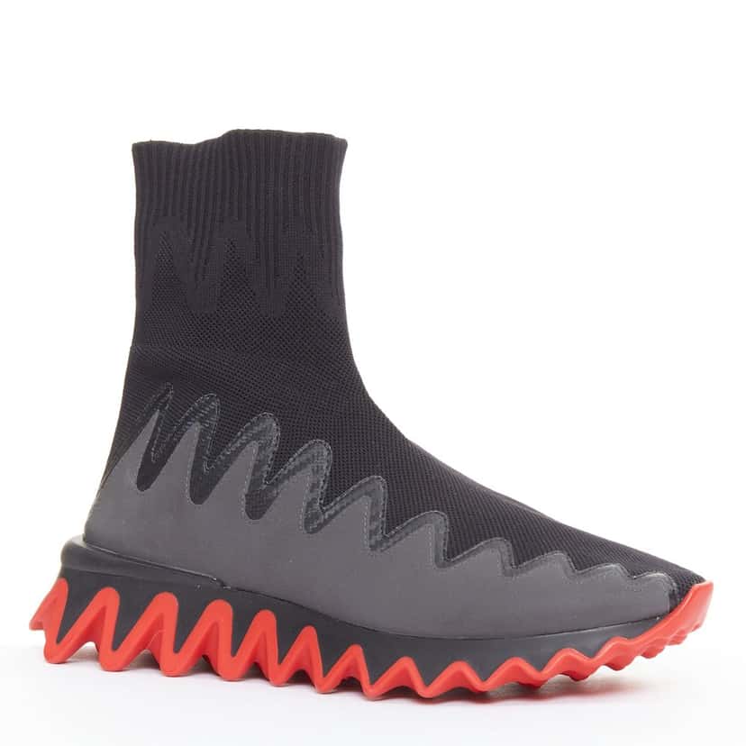 Christian Louboutin Sharky Sock Flat Maille sneaker Black Never worn - Back View