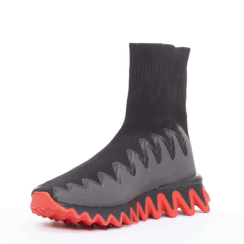 Christian Louboutin Sharky Sock Flat Maille sneaker Black Never worn - Model View