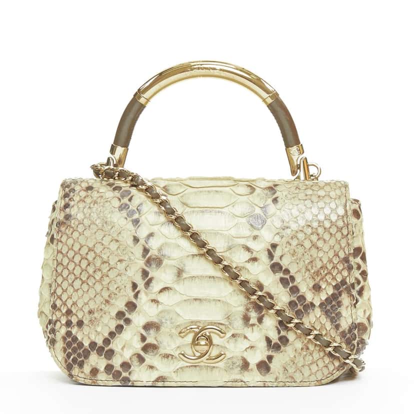 Chanel Chanel Carry Chic Mini Flap Bag Beige Leather Good condition - Front View