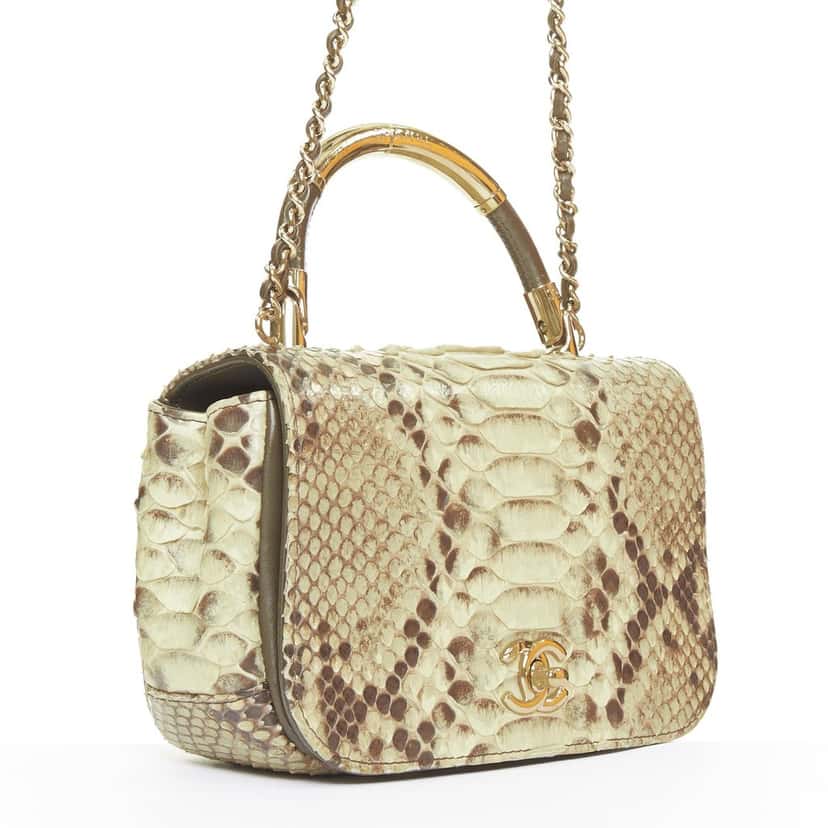 Chanel Chanel Carry Chic Mini Flap Bag Beige Leather Good condition - Inside View