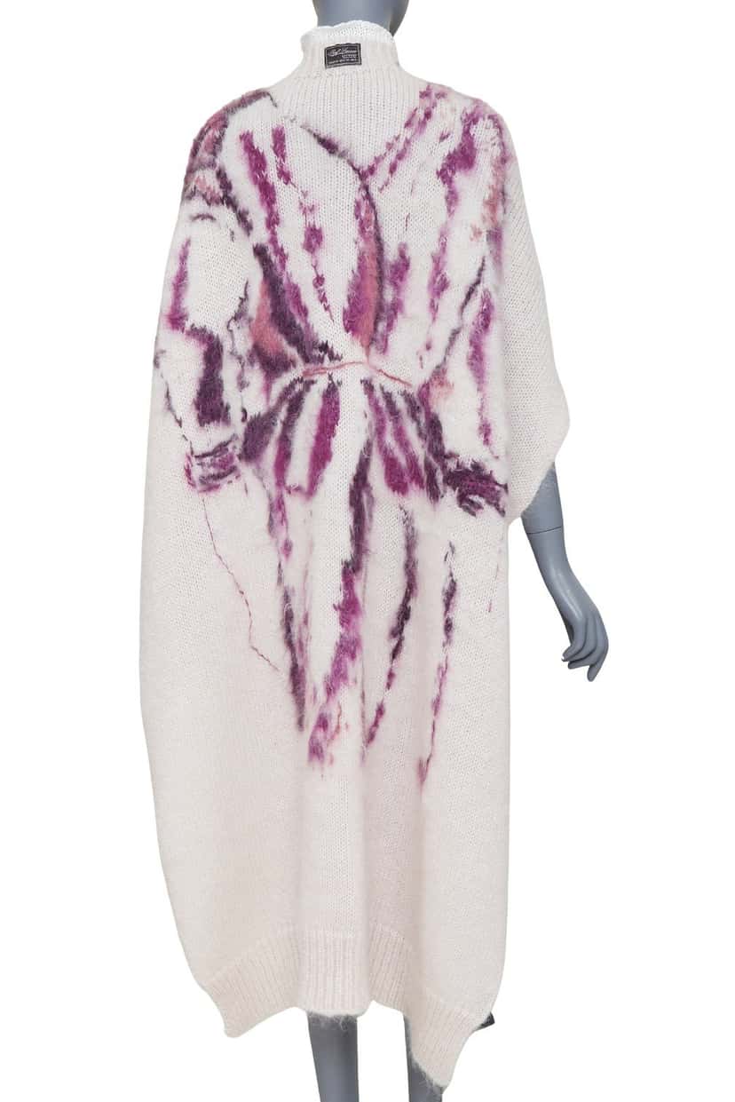 Raf Simons Hand Embroidered Painting Cape Pink Wool Never worn, with tag - Front View