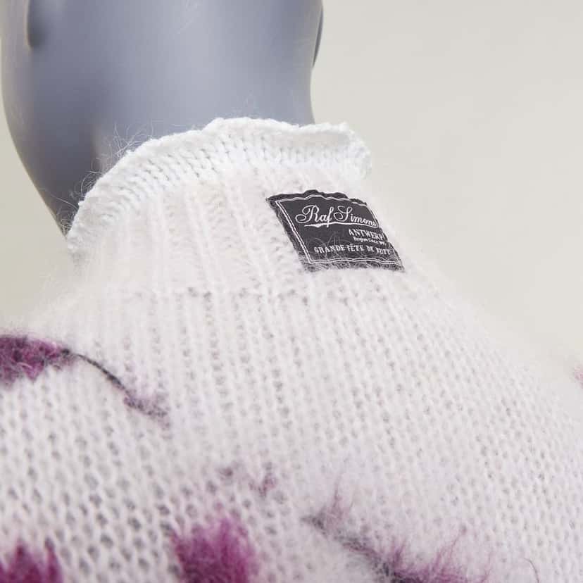 Raf Simons Hand Embroidered Painting Cape Pink Wool Never worn, with tag - Back View