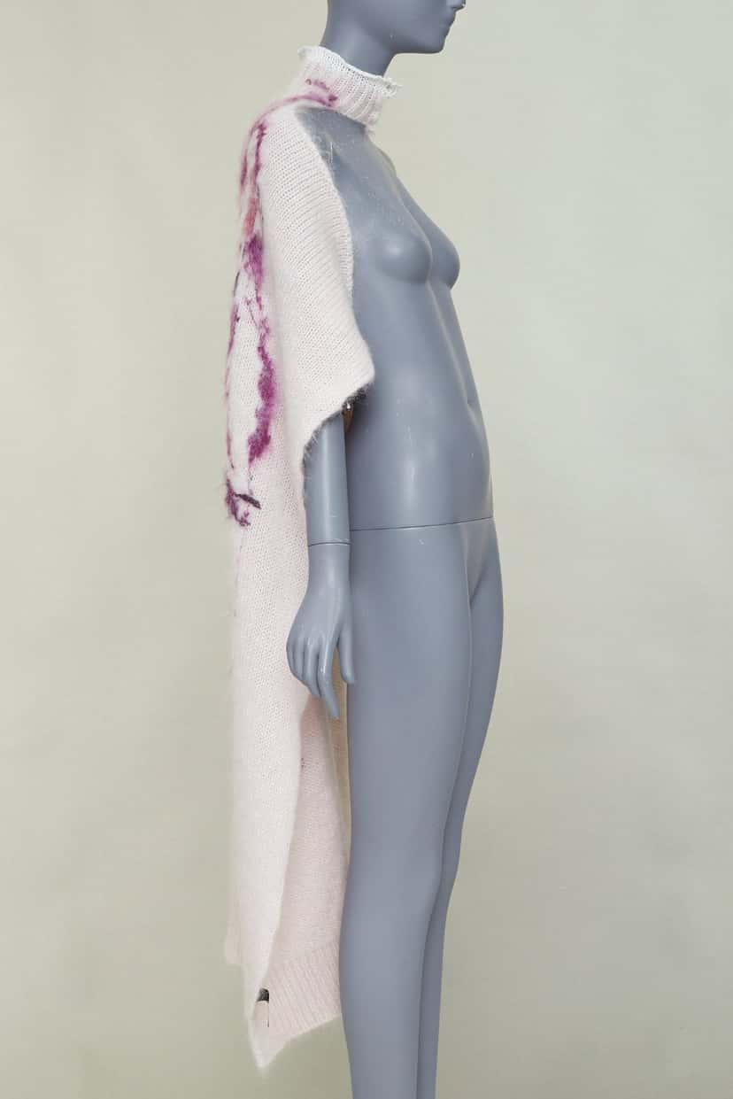 Raf Simons Hand Embroidered Painting Cape Pink Wool Never worn, with tag - Box View