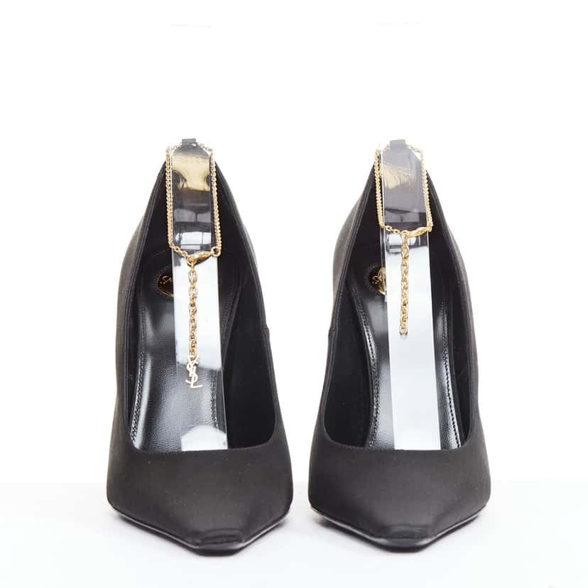 Saint Laurent Heels Black Silk Very good condition - Inside View
