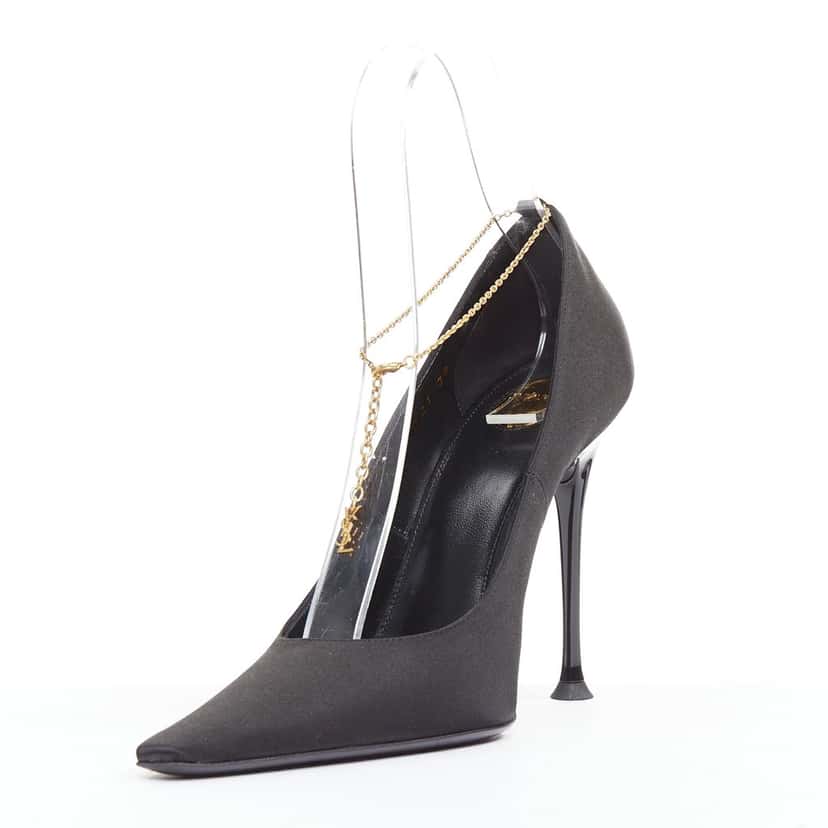 Saint Laurent Heels Black Silk Very good condition - Model View