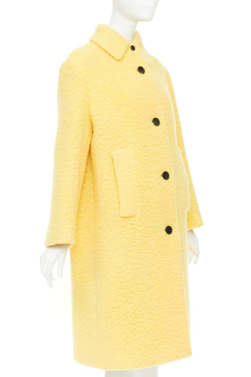 Prada Coat Yellow Wool Never worn, with tag - Model View