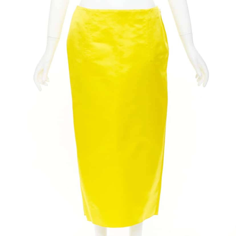 Prada Skirt Yellow Silk Very good condition - Back View