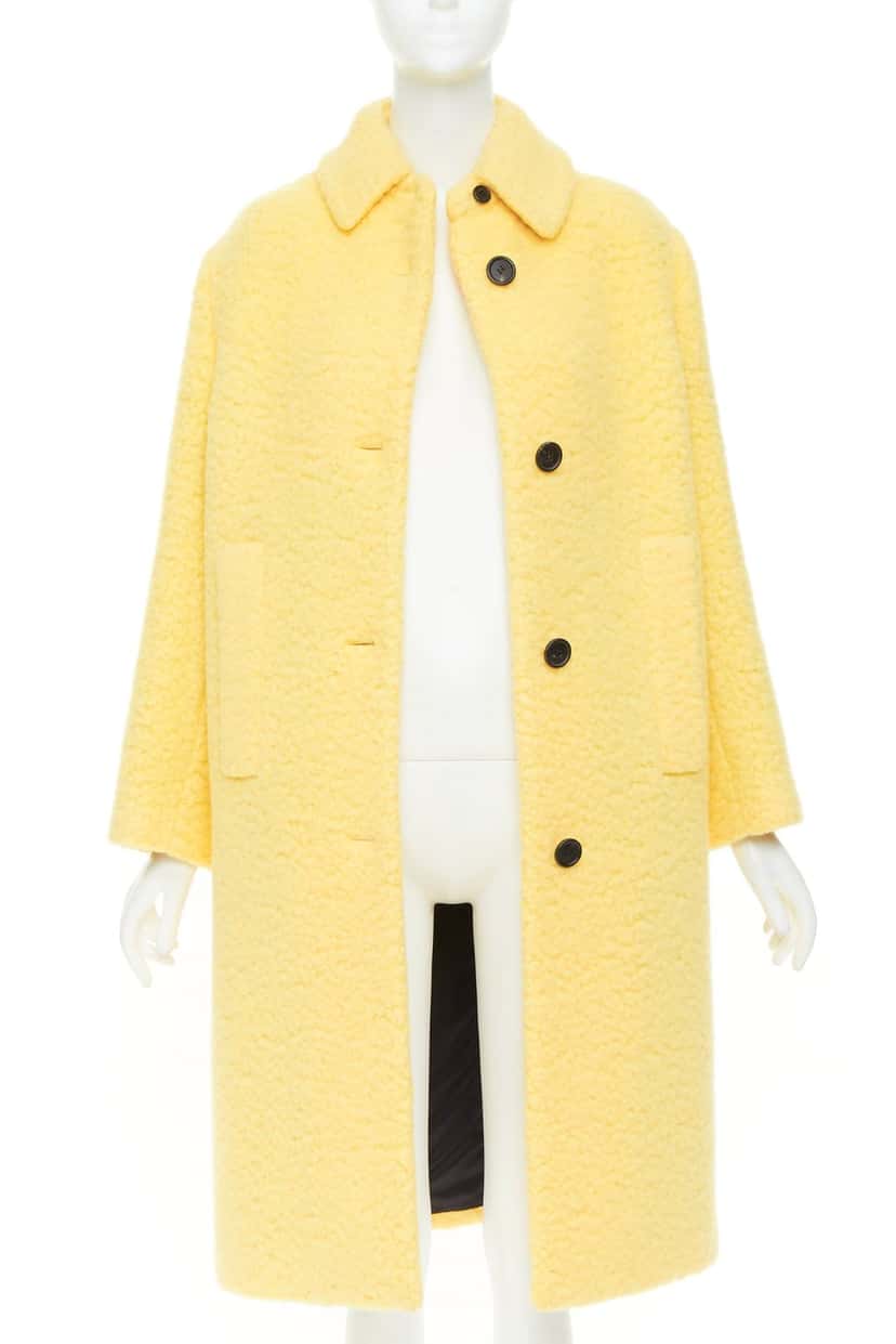 Prada Coat Yellow Wool Never worn, with tag - Inside View