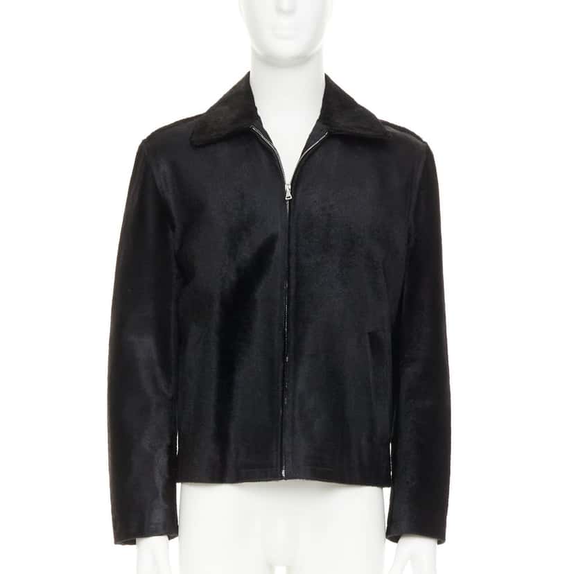 Prada Coat Black Leather Good condition - Front View