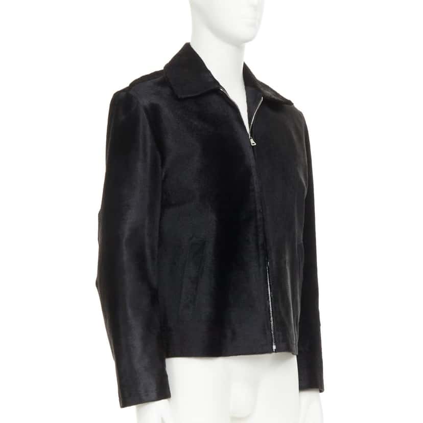 Prada Coat Black Leather Good condition - Model View
