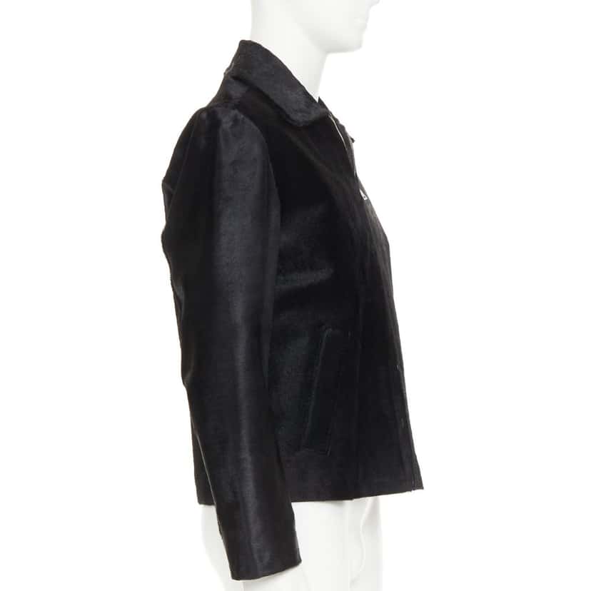 Prada Coat Black Leather Good condition - Box View