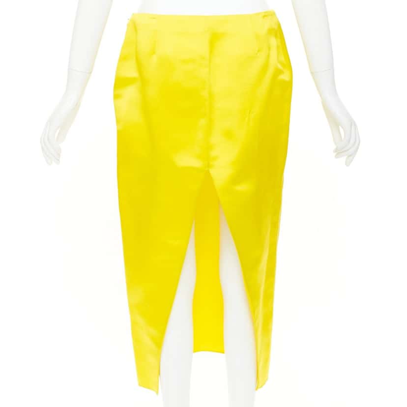 Prada Skirt Yellow Silk Never worn, with tag - Front View