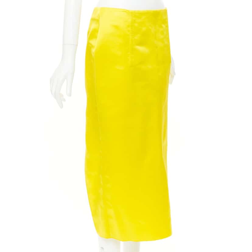Prada Skirt Yellow Silk Never worn, with tag - Inside View