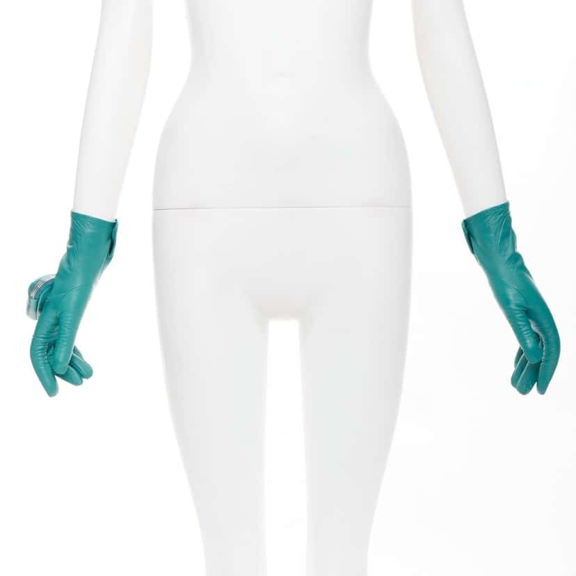 Prada Glove Turquoise Leather Never worn, with tag - Front View