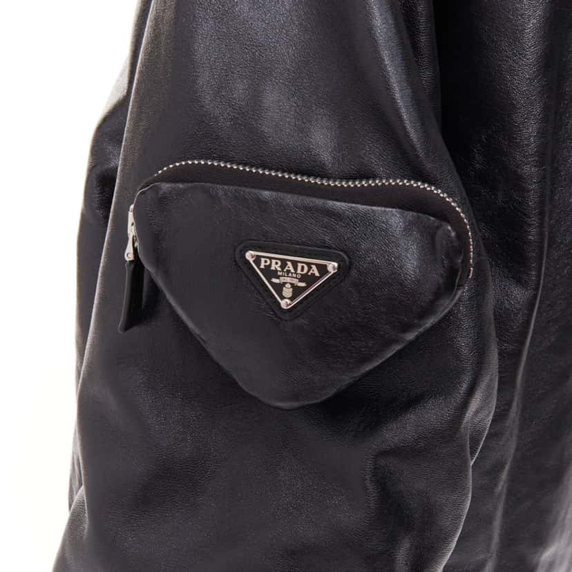 Prada Coat Black Leather Never worn, with tag - Back View