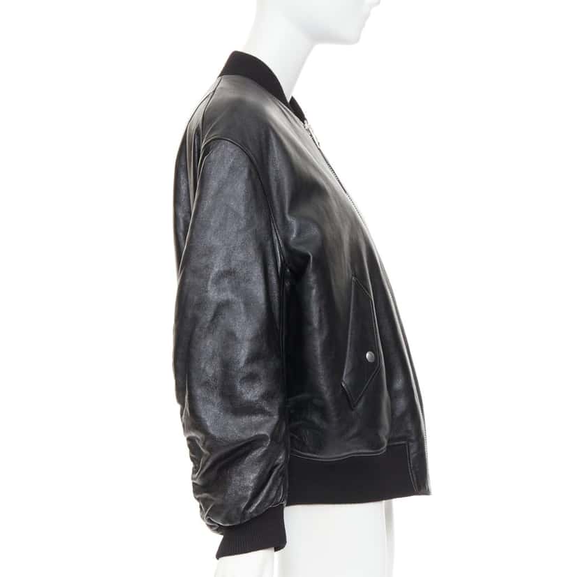 Prada Coat Black Leather Never worn, with tag - Model View