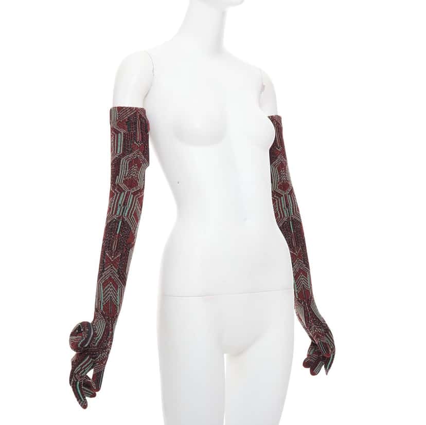 Prada Glove Burgundy Wool Never worn, with tag - Front View